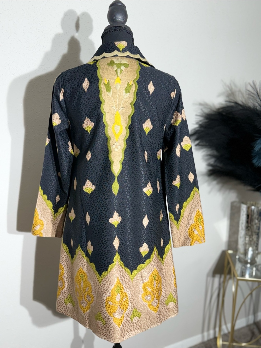 Anthropologie Elevenses Embroidered Silk Blend Coat Sz 0 - Picture 8 of 15